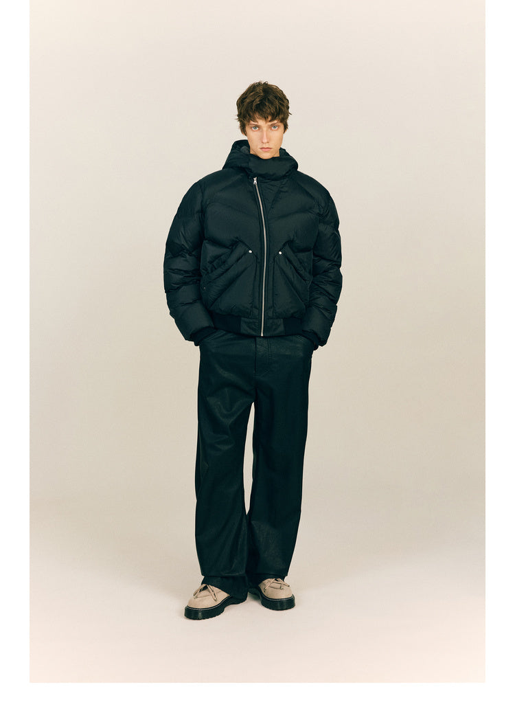 Mink Feather Hooded Down Jacket