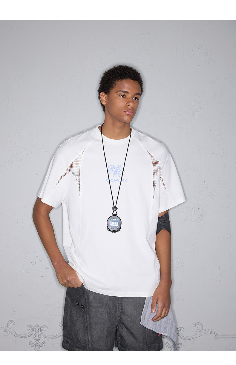 Mesh Patchwork Print T-Shirt