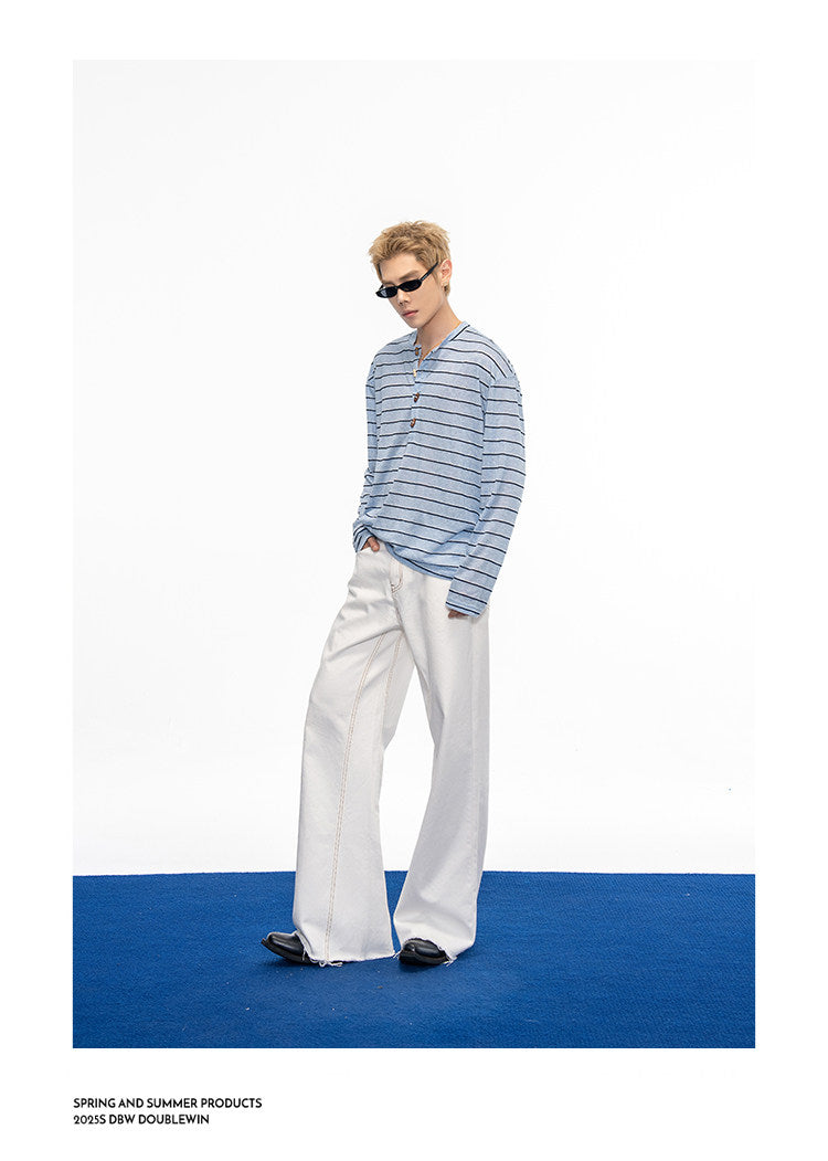 Denim Pants with Fringes