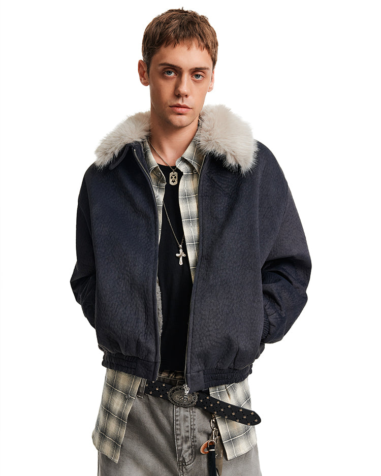 Clean Fit Fur Collar Jacket