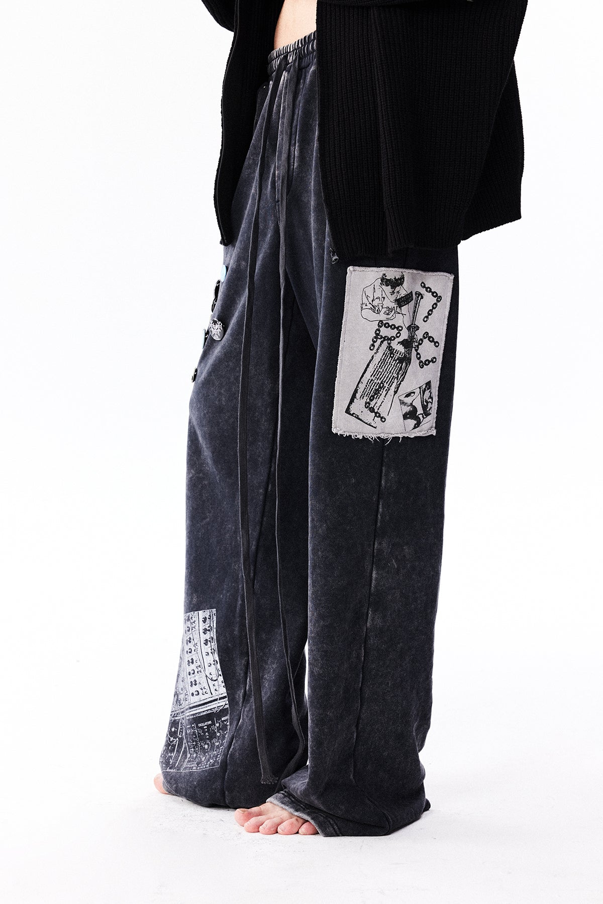 Badge Patch Washed Sweatpants