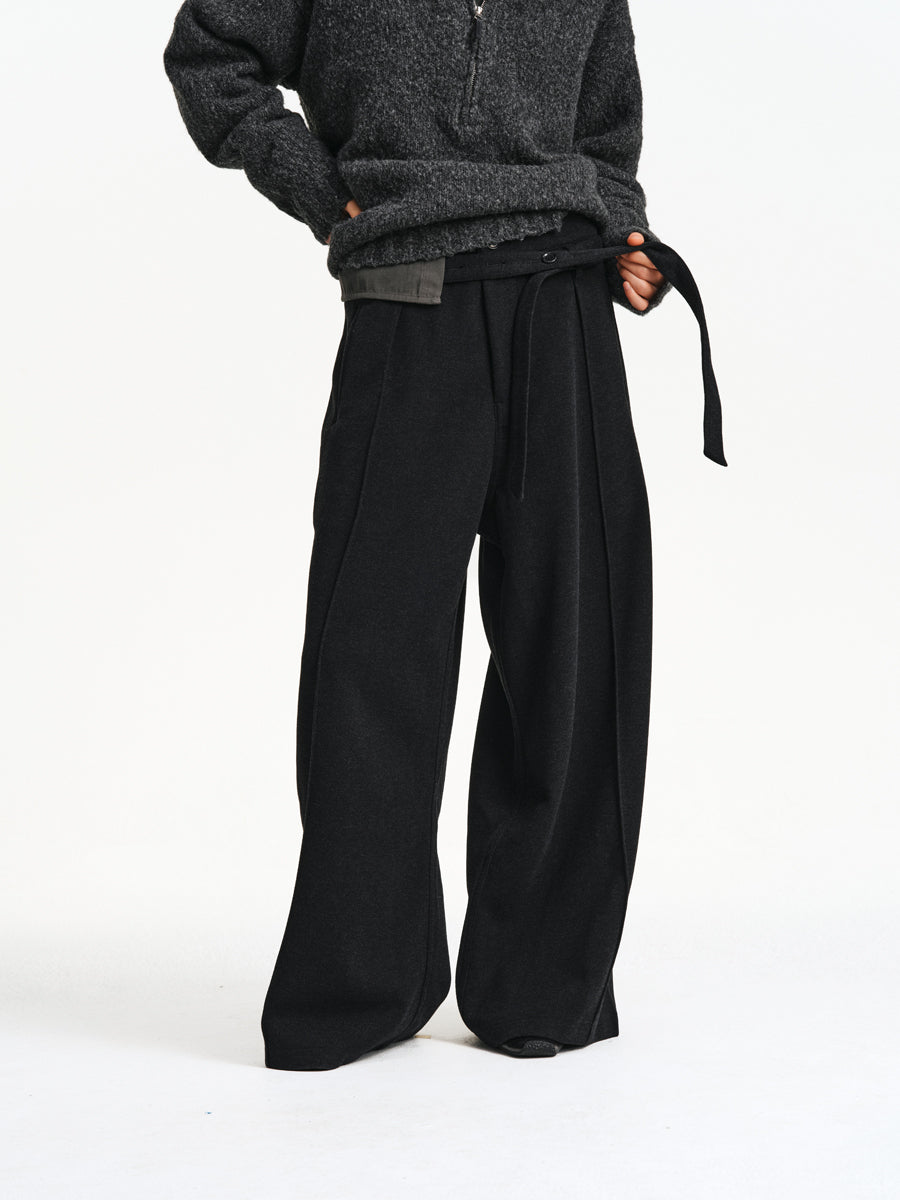 Belted Wide-Leg Pants