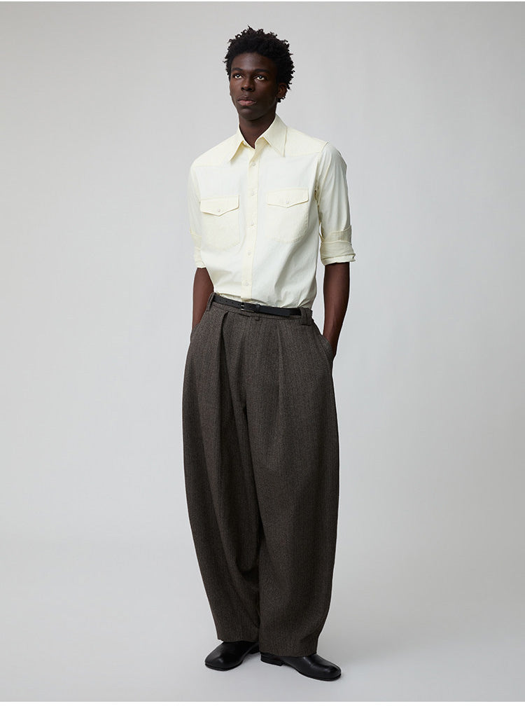 Loose-Fit Tapered Casual Pants