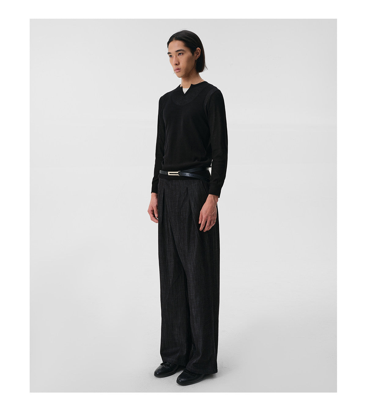 Faux Two-Piece High-Twist Slim-Fit T-Shirt