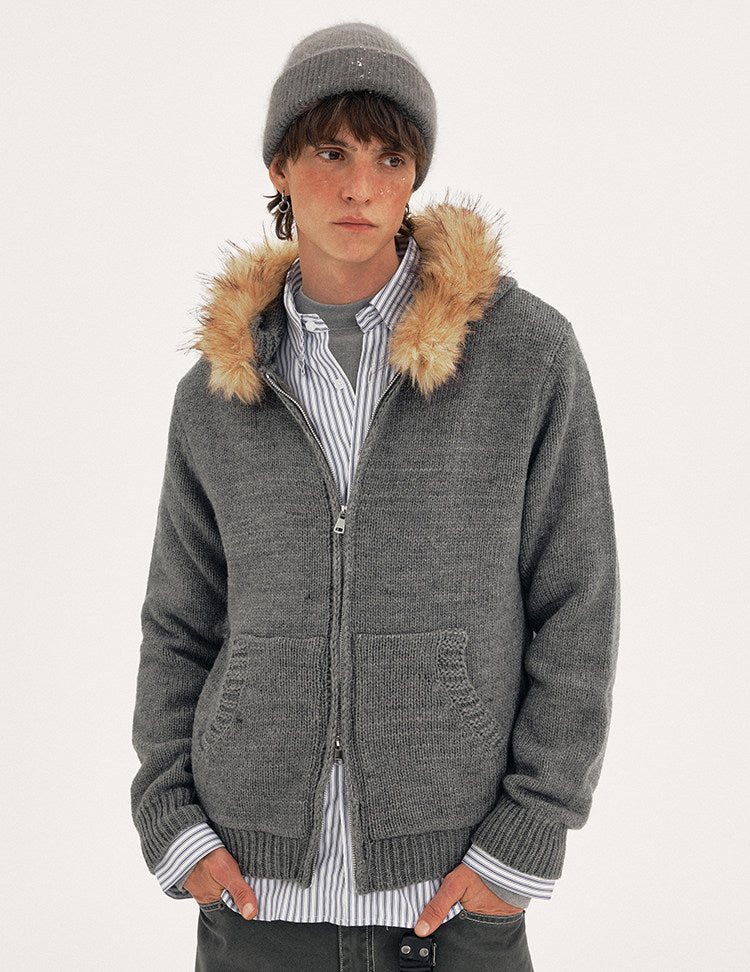 Hooded Knit Cardigan