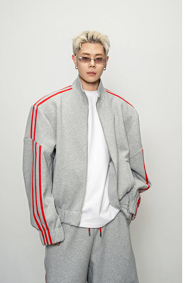 Rope Contrast Color Sweatshirt Set