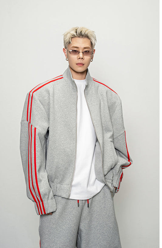 Rope Contrast Color Sweatshirt Set