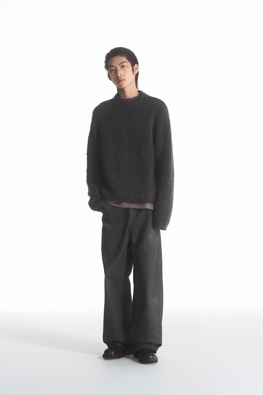 PU coated straight jeans