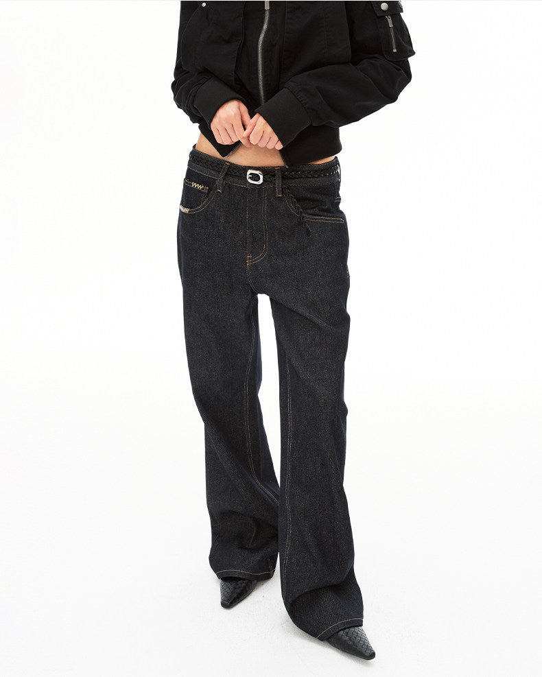 Retro Flare Slim-Fit Straight-Leg Jeans