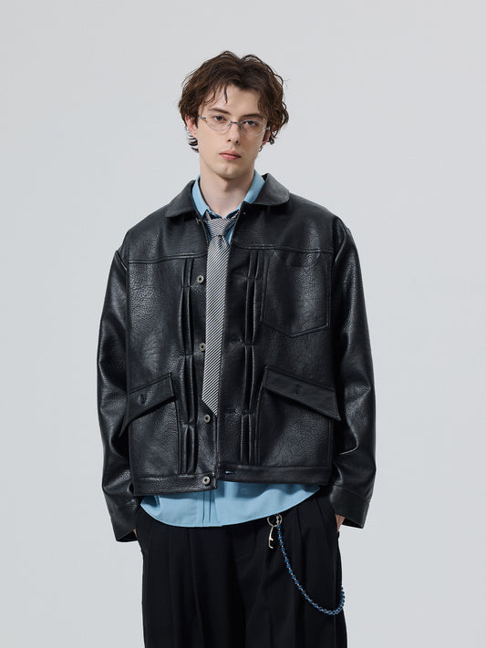 Retro Faux Leather Jacket