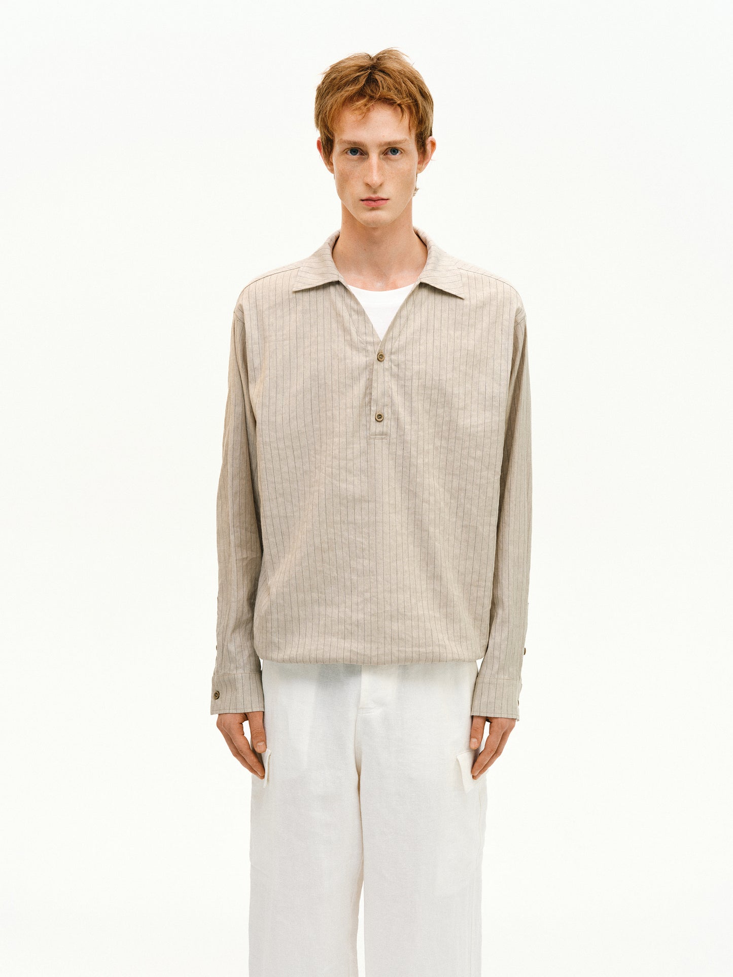 Striped Faux Two-Piece Shirt