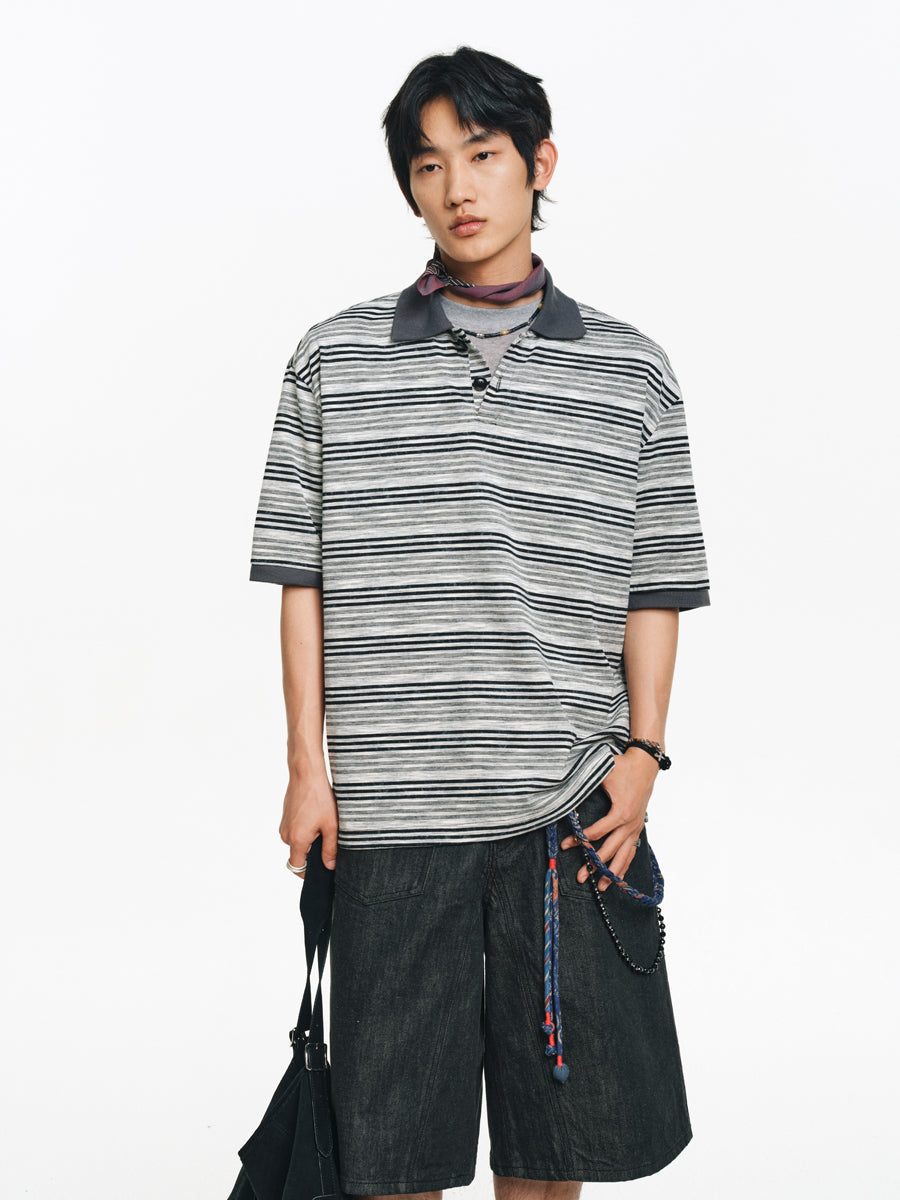 Drop Shoulder Polo Shirt