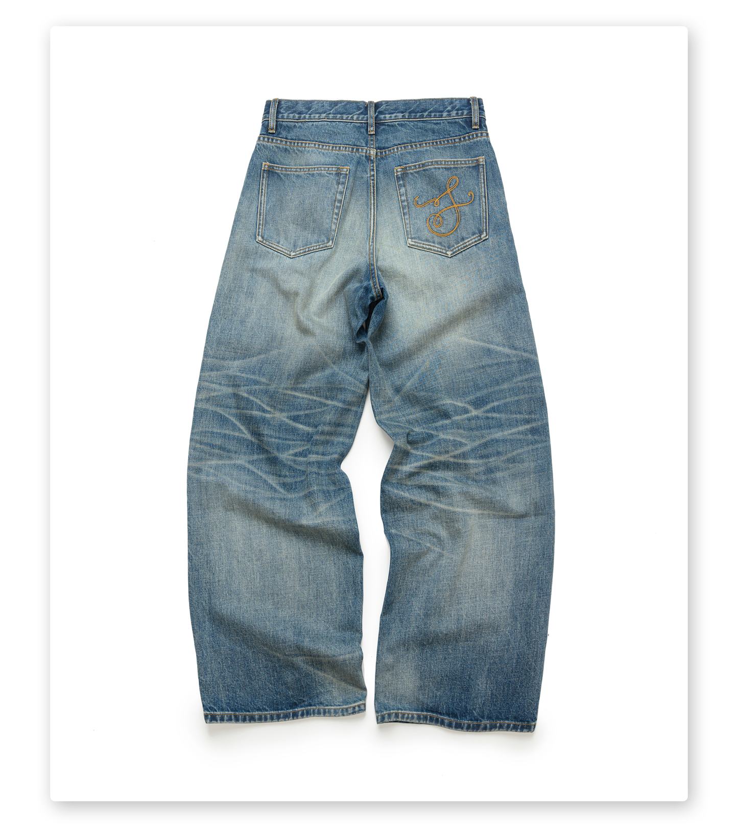 Straight Leg Wash Finish Jeans