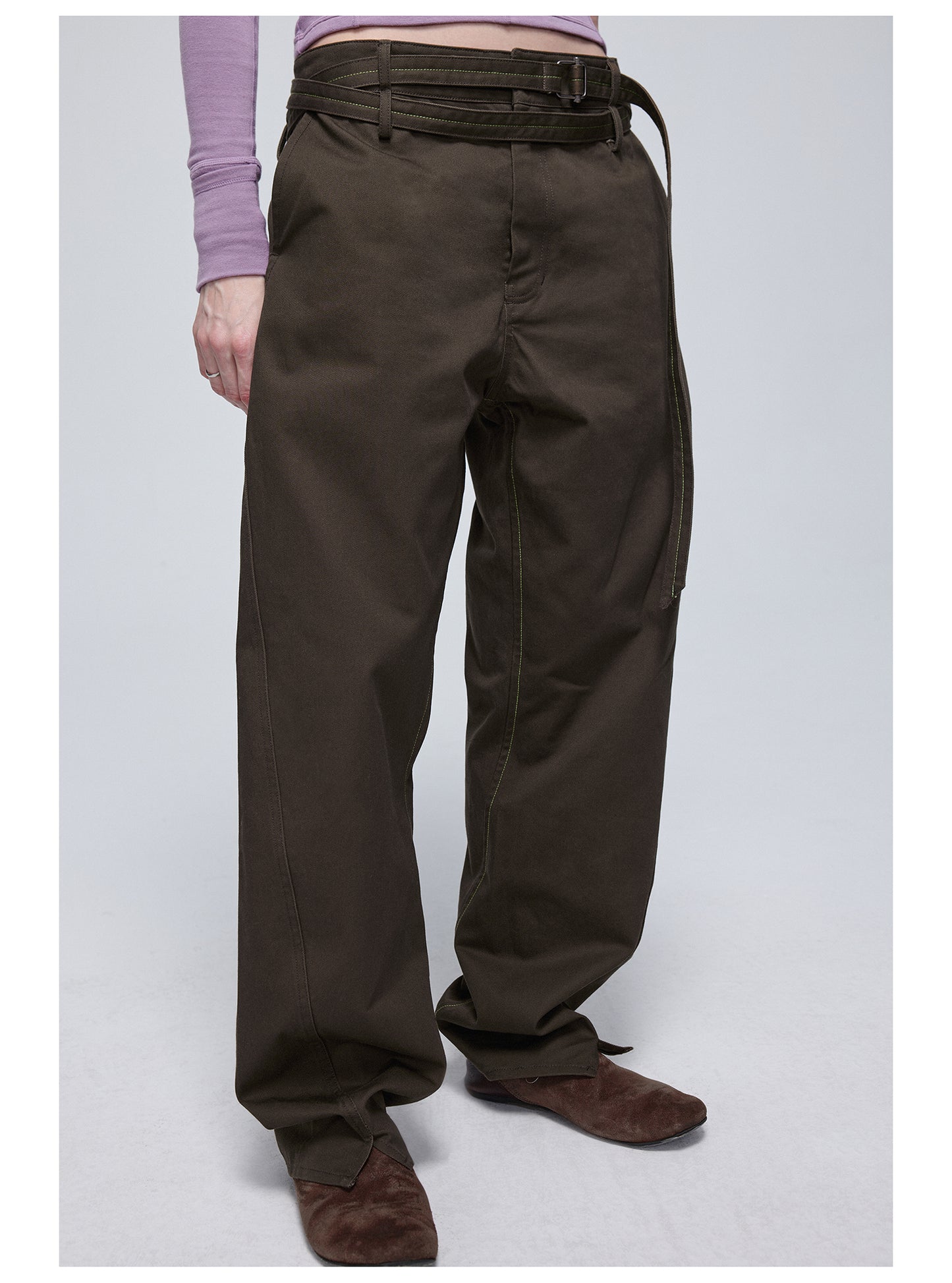 Twist Belt Casual Pants