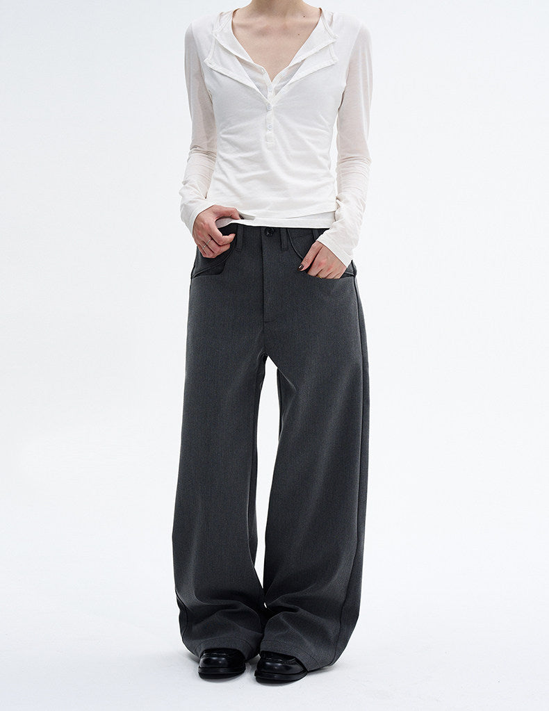 Luxury Straight-Leg Casual Pants