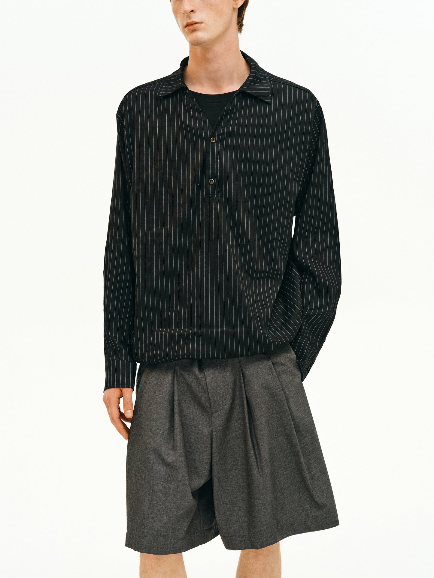 Striped Faux Two-Piece Shirt