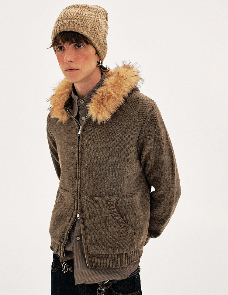 Hooded Knit Cardigan