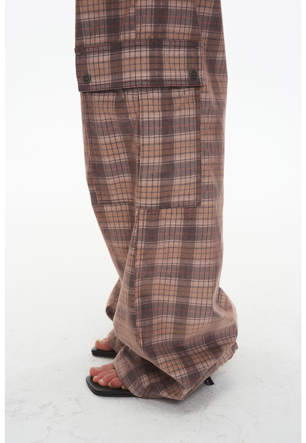 Checkered Corduroy Cargo Pants