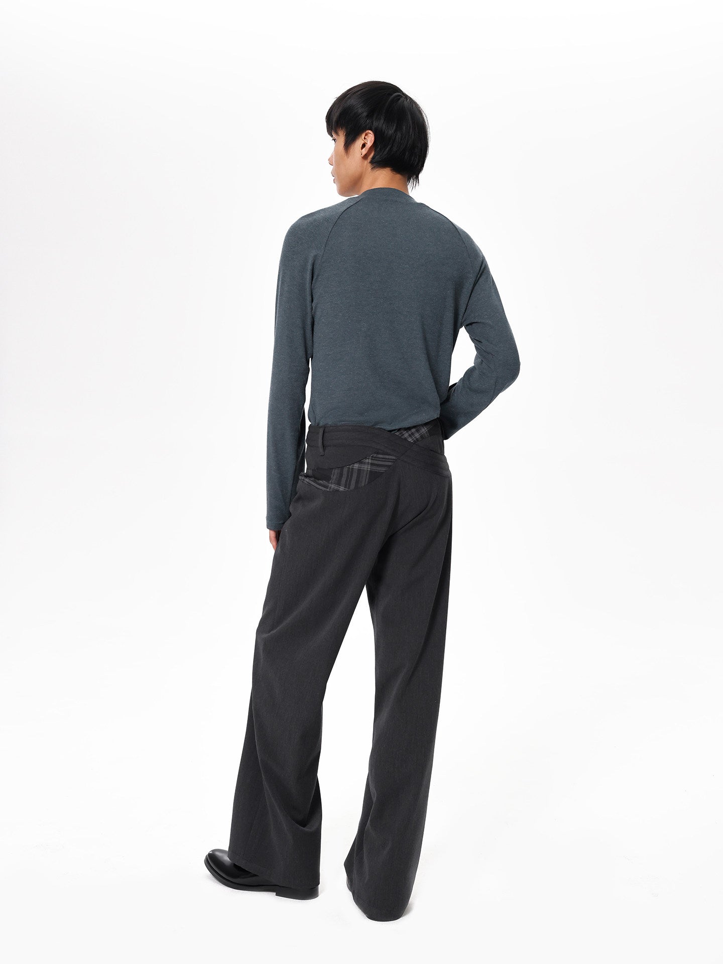 Checkered Straight-Leg Pants