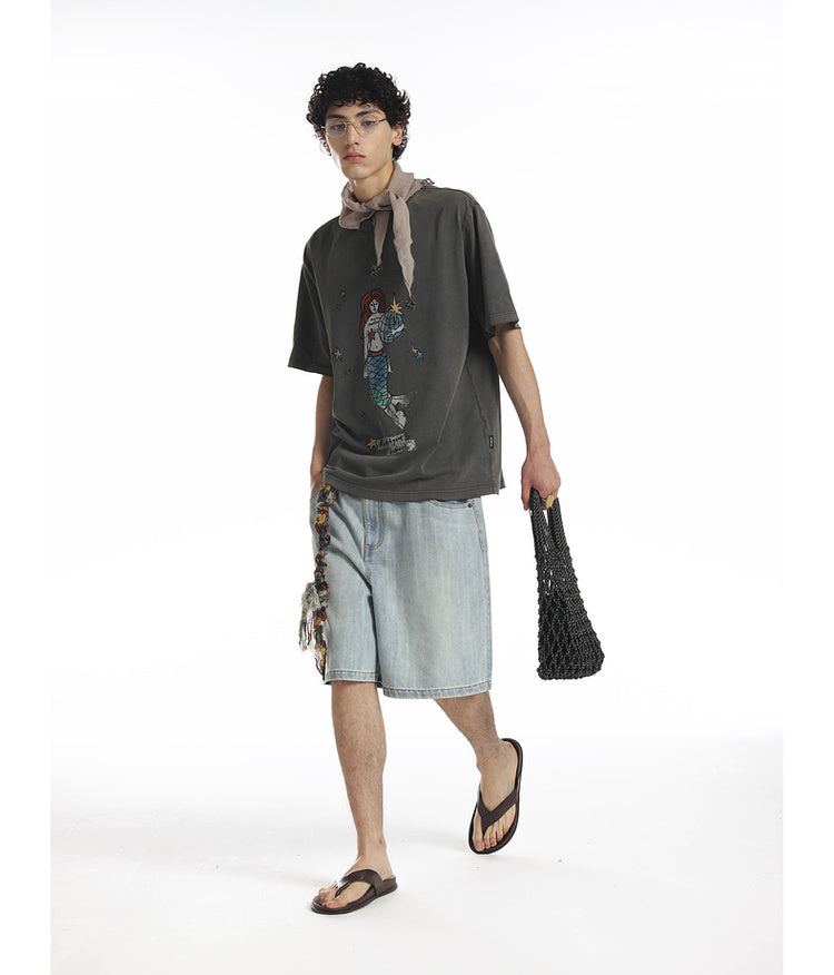 Mermaid print T-shirt