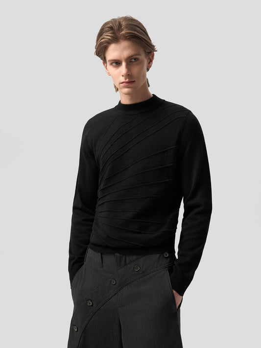 Mid-Neck Knit Shirt