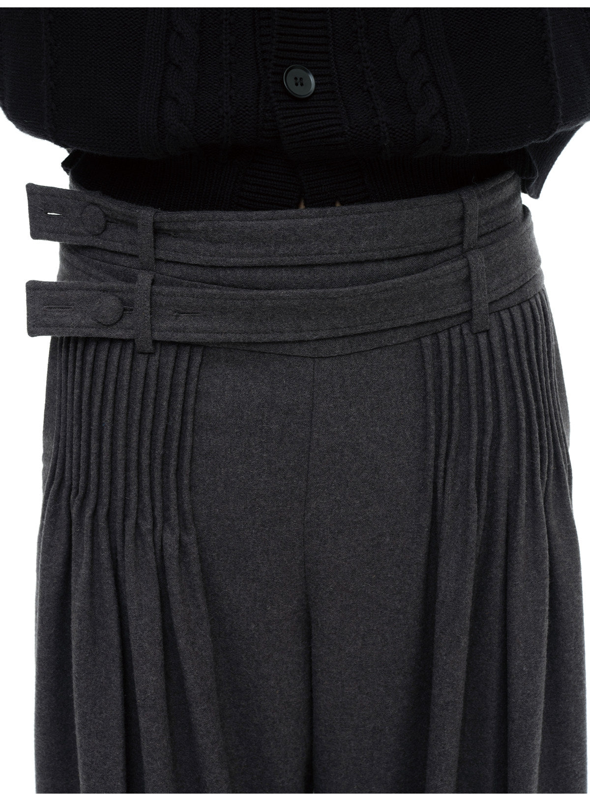 Pleated Wool Casual Pants
