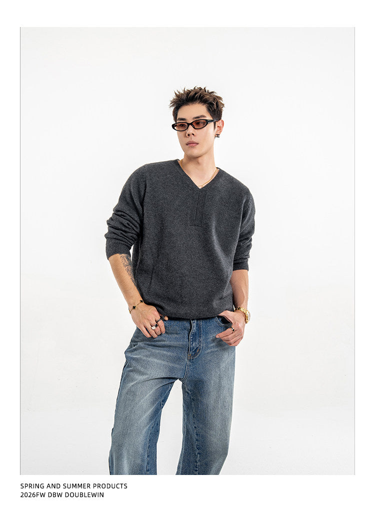 Wool V-neck Sweater