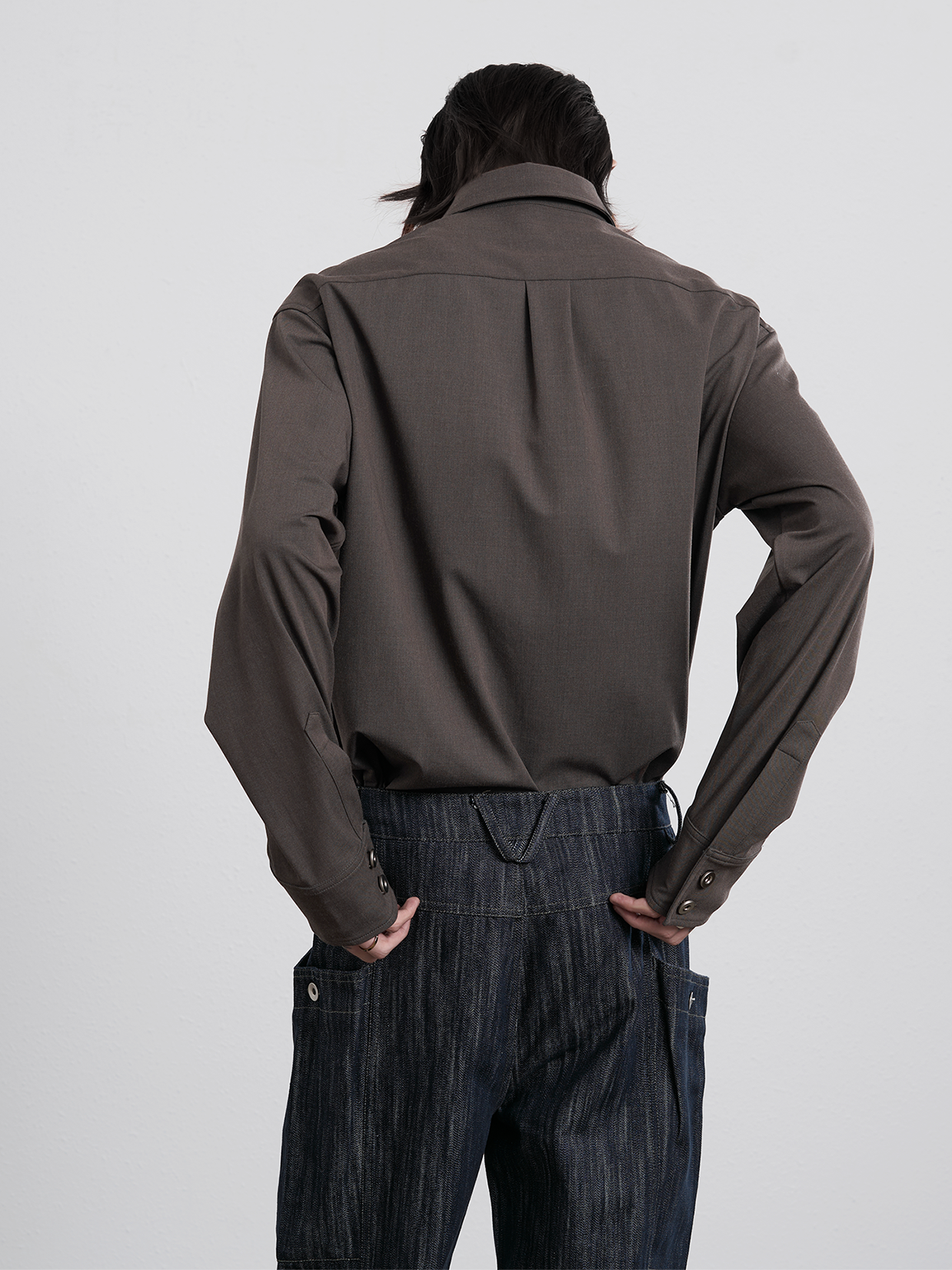 Pleated Straight Sleeve Shirt