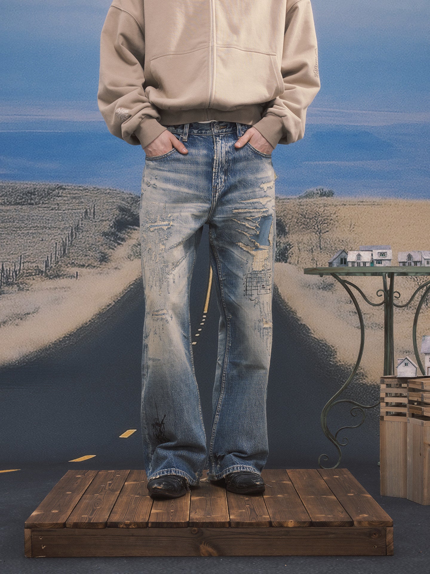 Embroidered Graffiti Jeans
