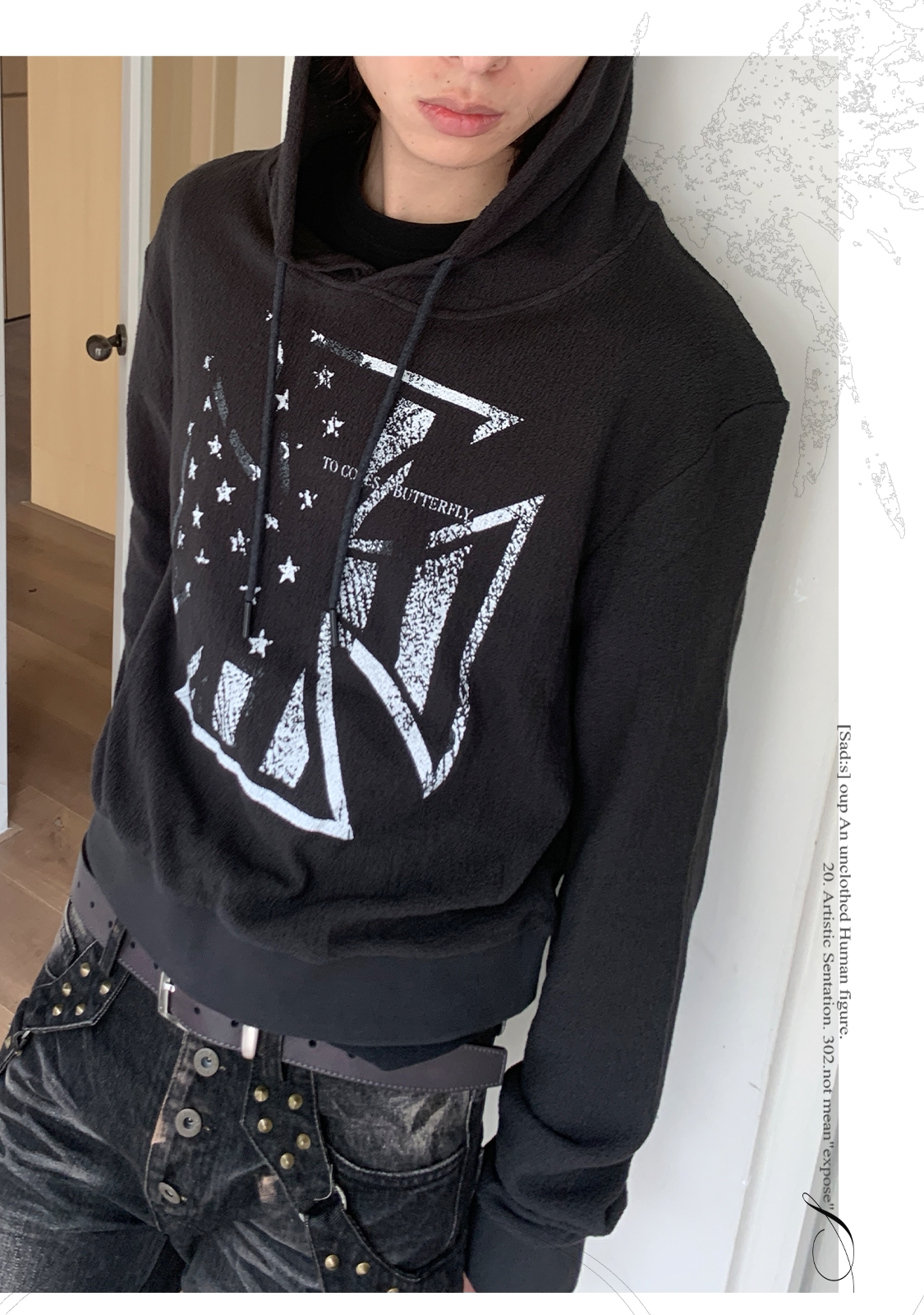 Cross-flag Print Hoodie