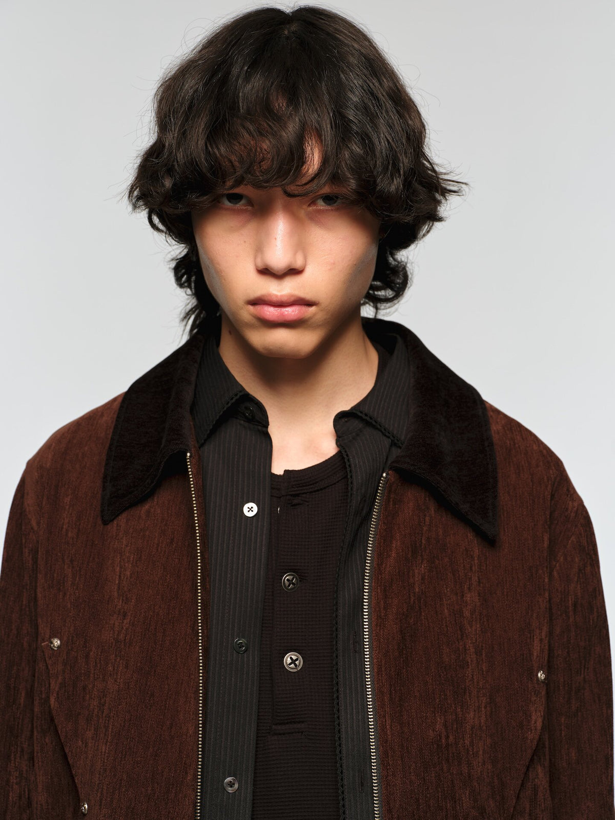 Short, Wide-Cut Velvet Jacket
