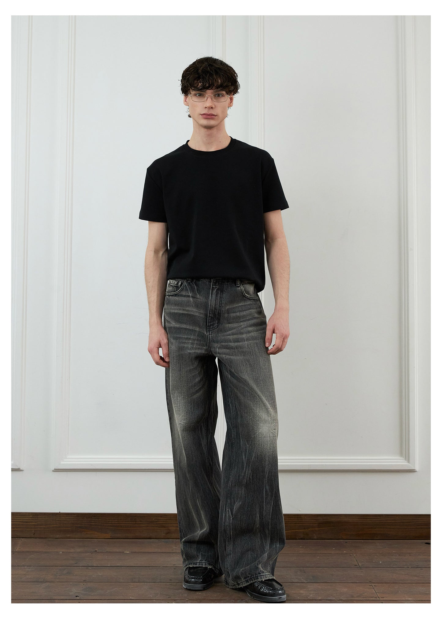 A-Line Straight Leg Denim Pants