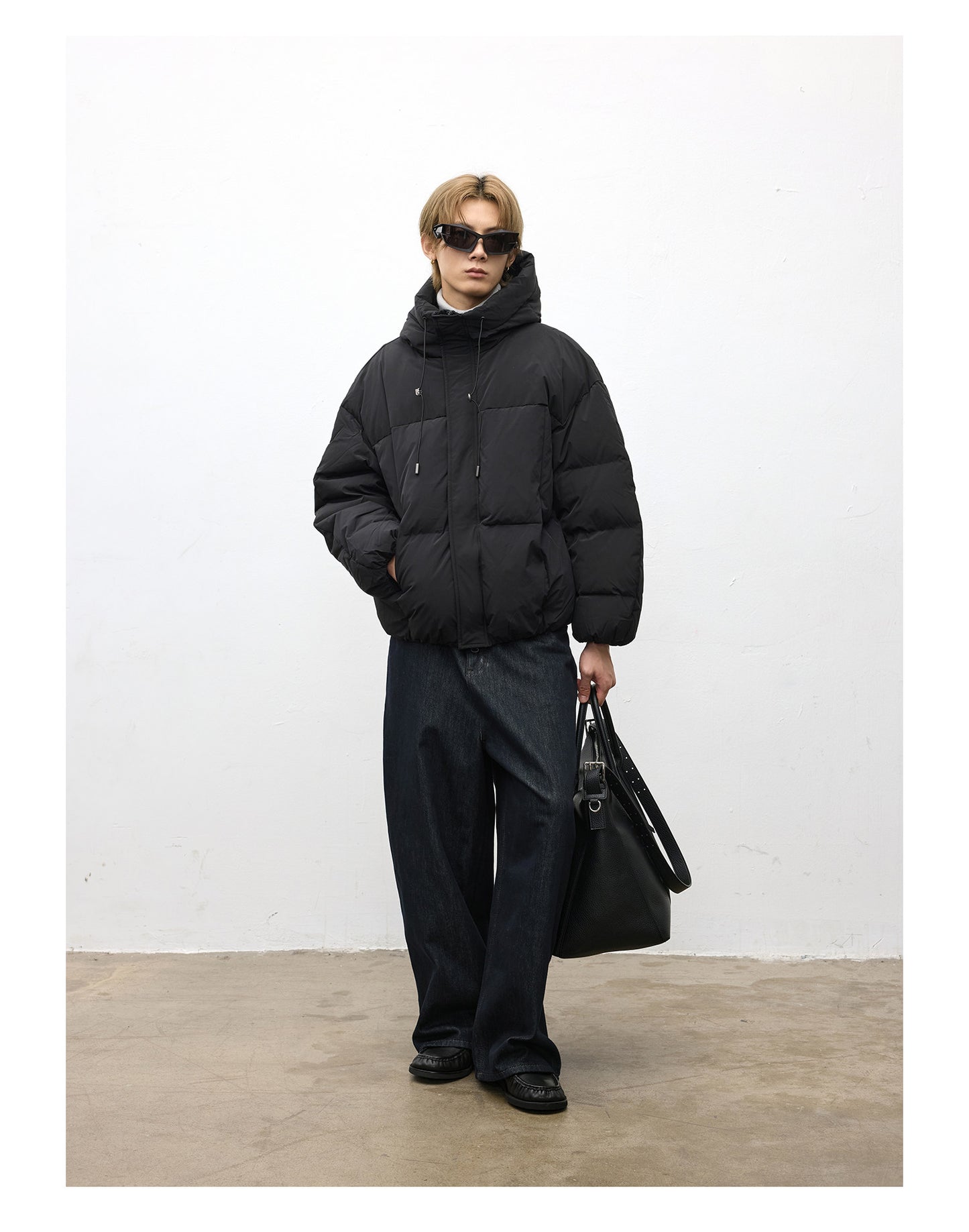 Wash-processed raw denim pants