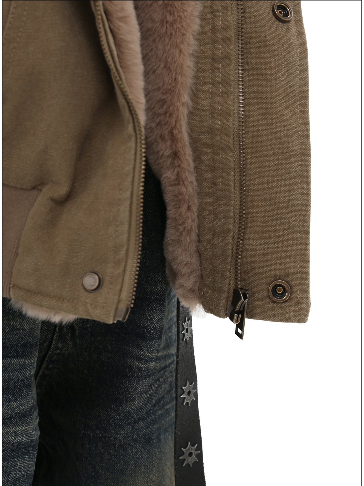 Heavyweight Hooded Velvet Denim Jacket