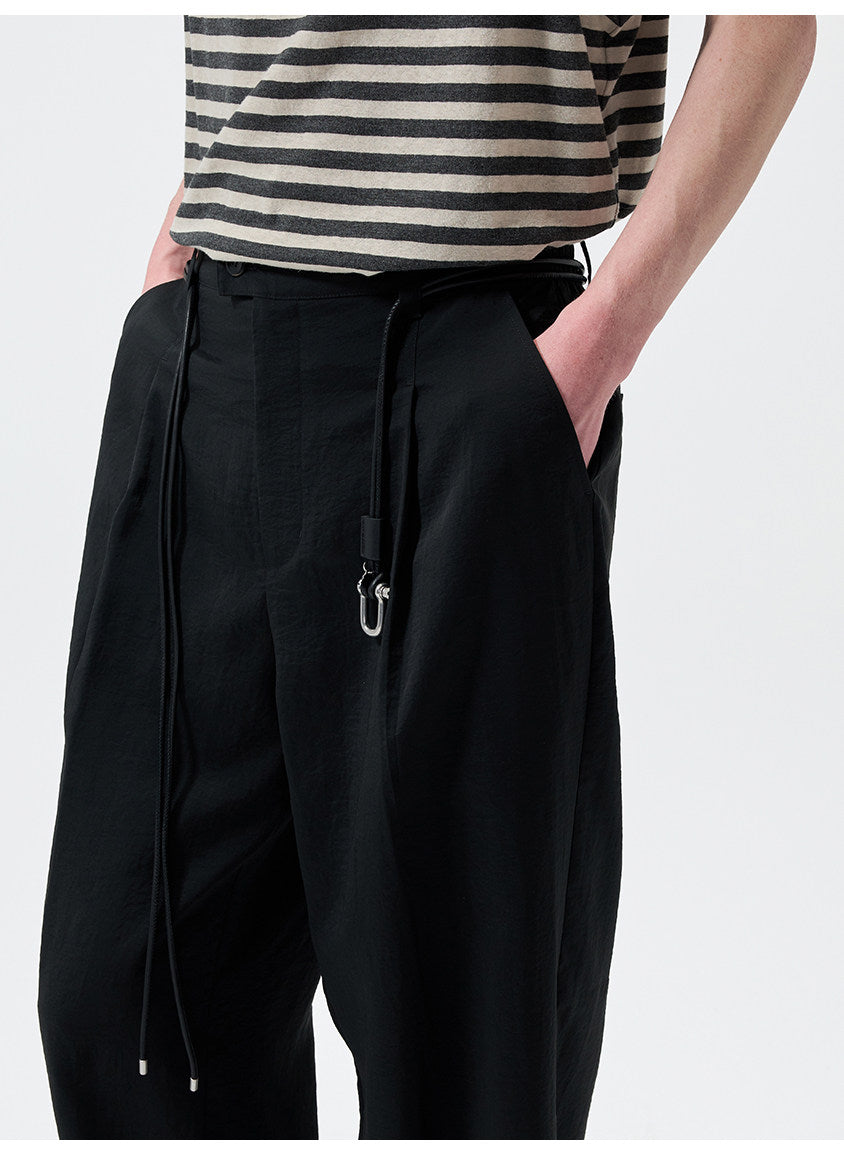 Casual Pants with a Partial Elastic Waistband