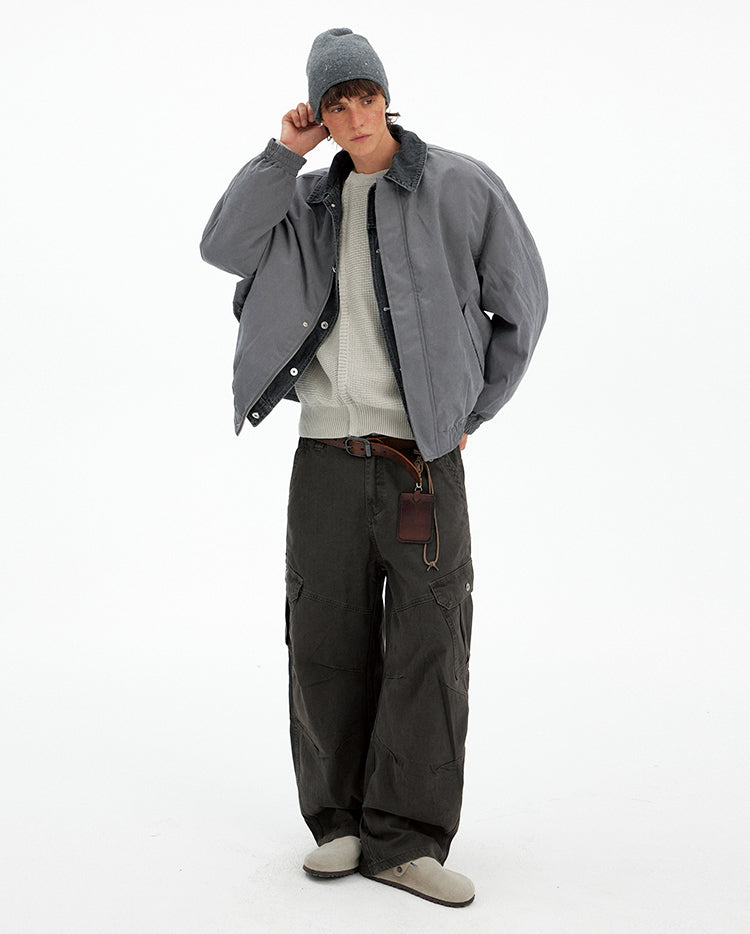 Faux Two-Piece Cotton Jacket