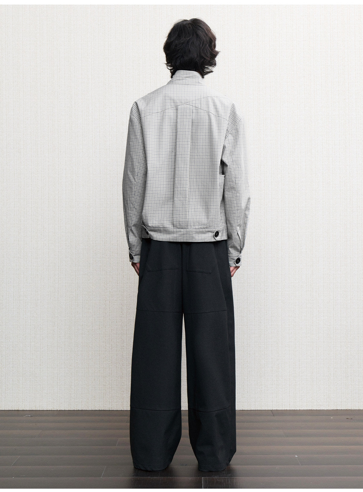Cross-Color Pleated Jacket