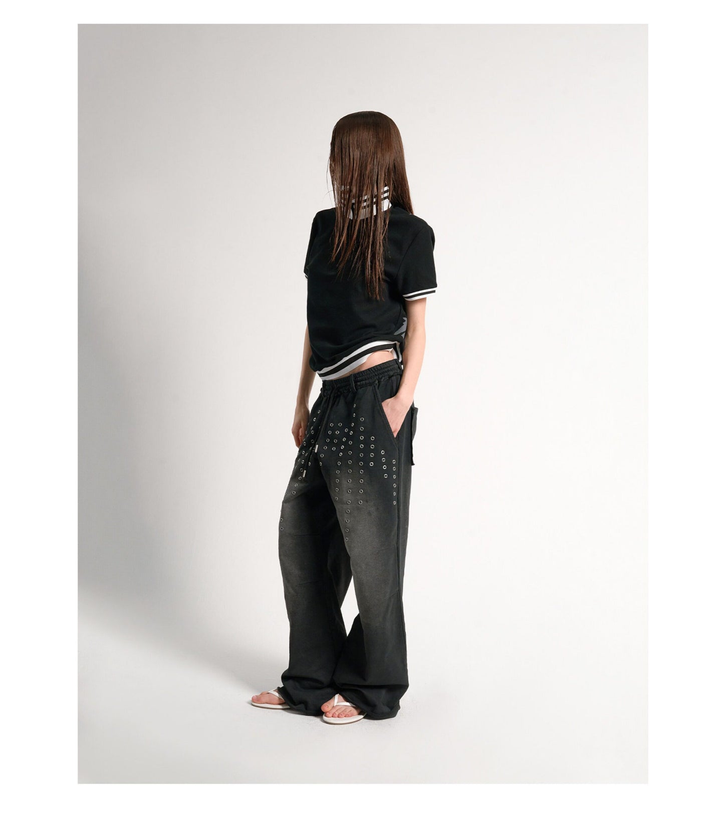 Digital-Print Zip-Up Polo Shirt