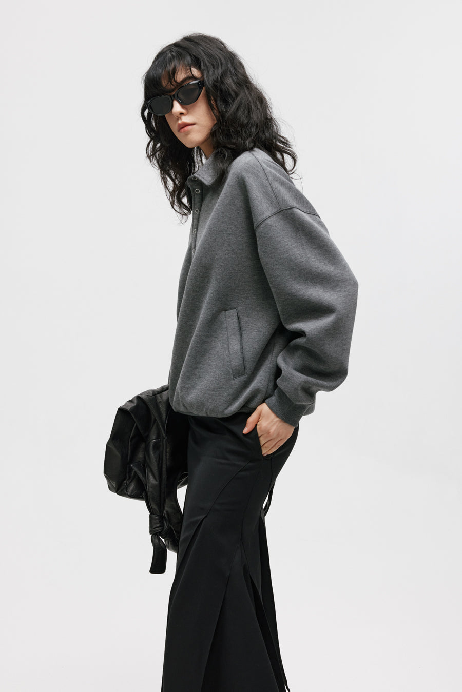 Lapel Air Layer Sweatshirt