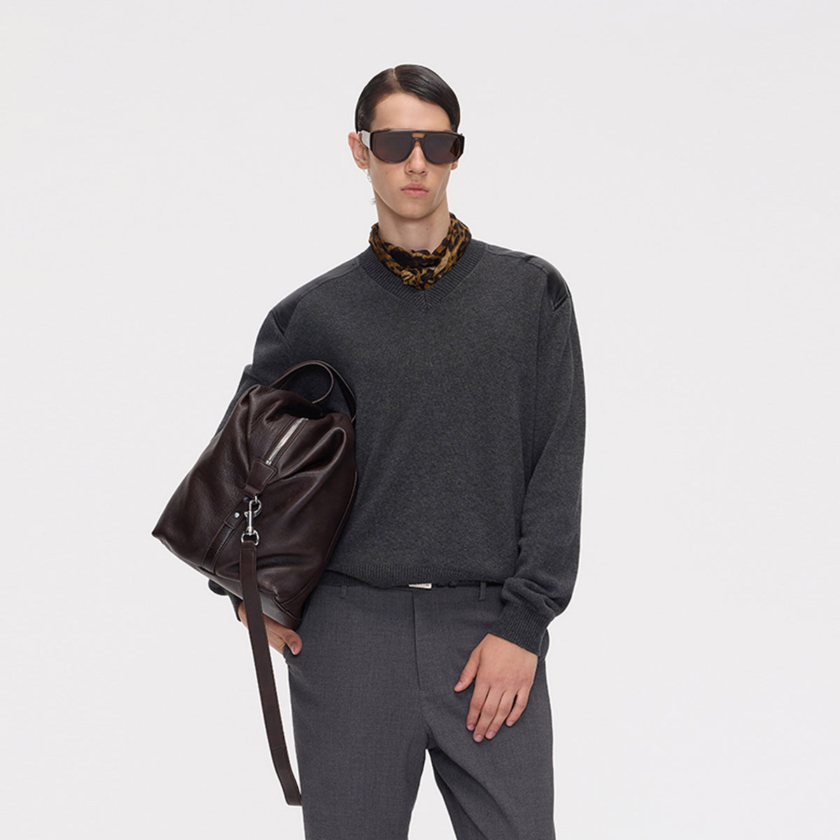 Pullover V-Neck Knit Shirt