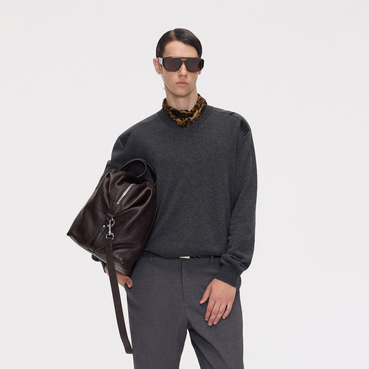 Pullover V-Neck Knit Shirt