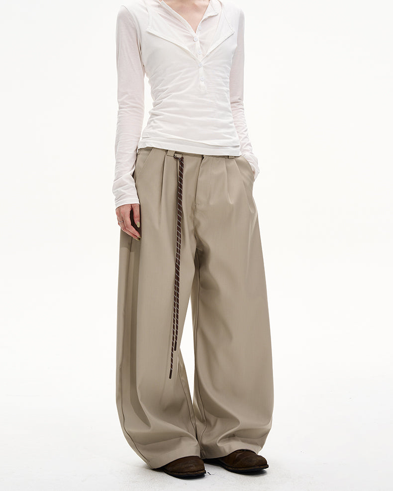 Unisex Pleated Casual Pants