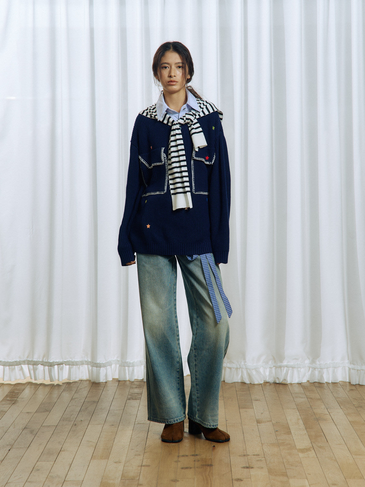 Faux Two-Piece Sweater