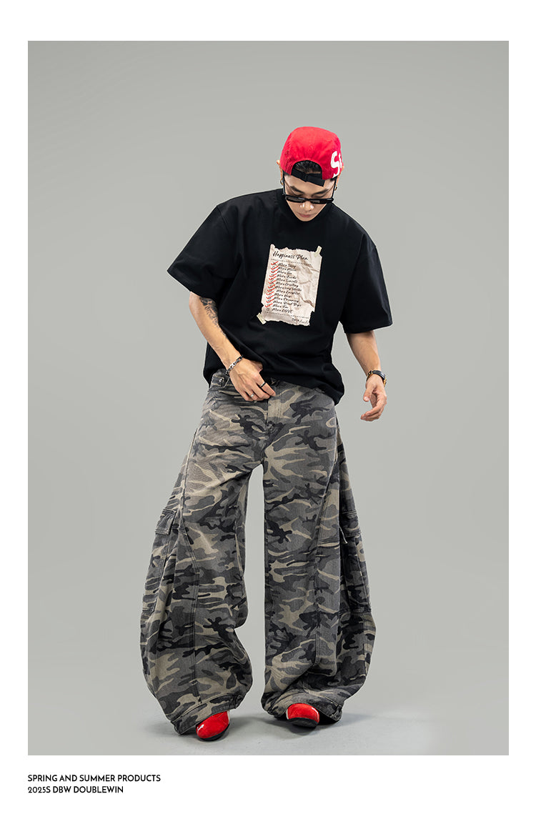 Damage Print Cotton T-Shirt