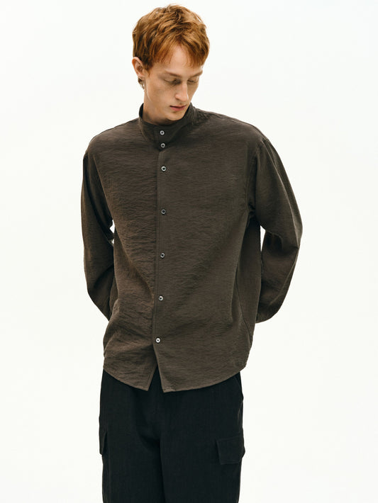 Silk Stand Collar Shirt