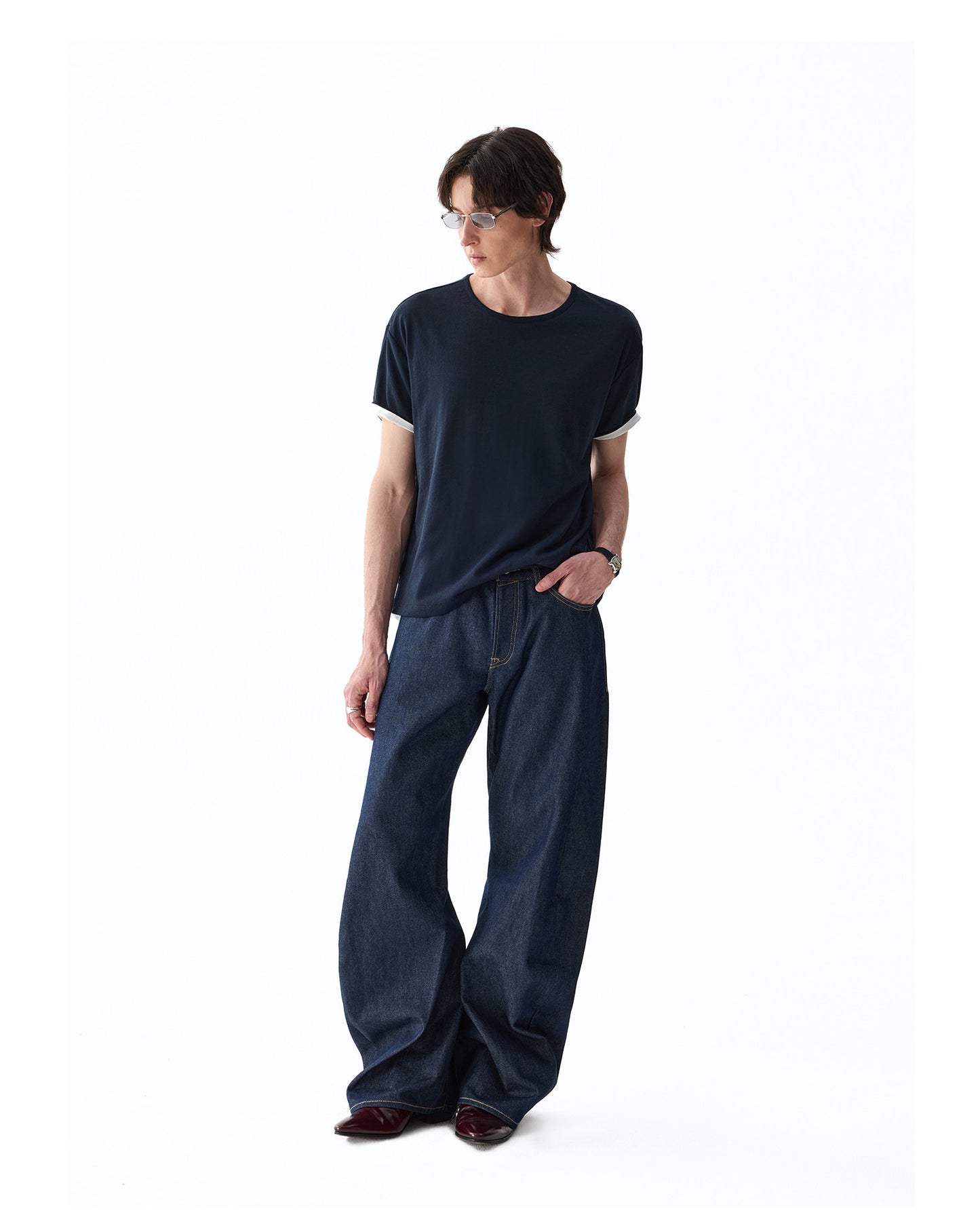 Basic Relaxed-Fit Denim Pants