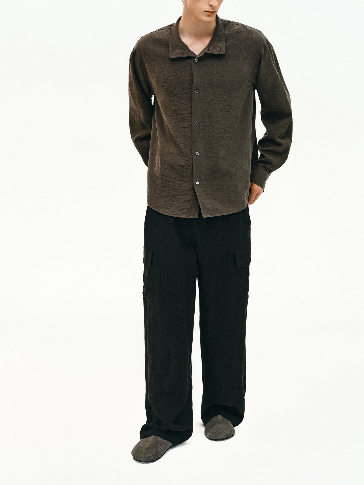 Silk Stand Collar Shirt