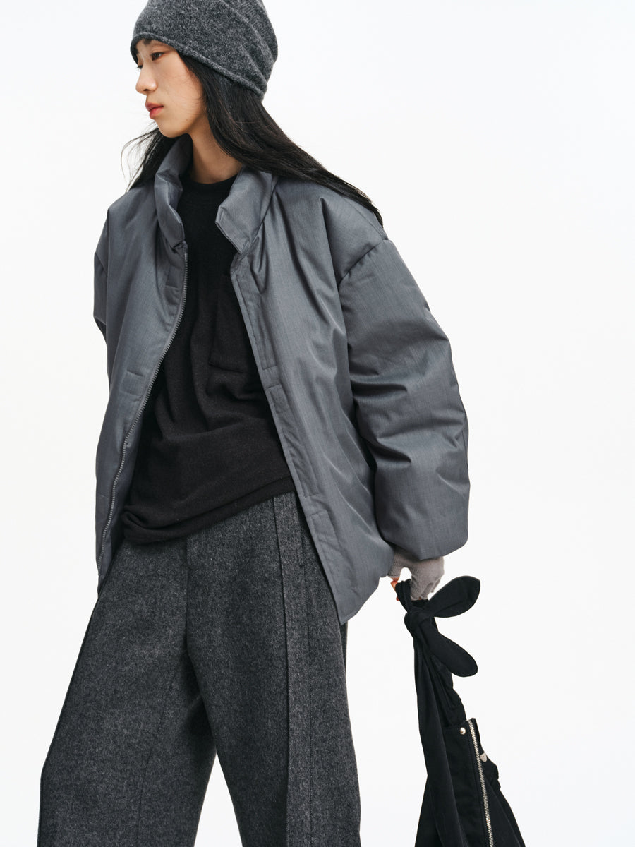 Linen-Style Down Jacket