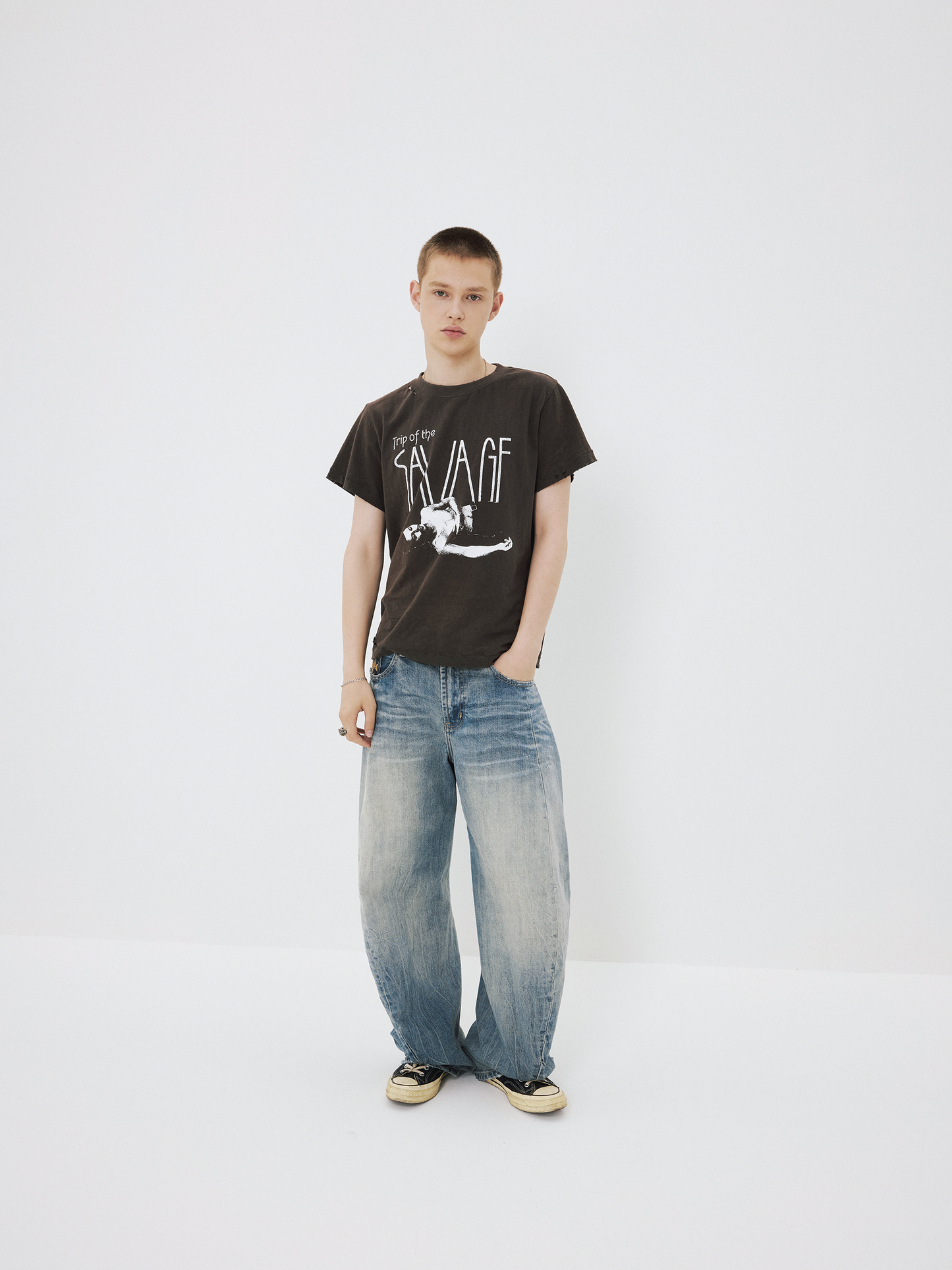 Vintage-Style Washed T-Shirt