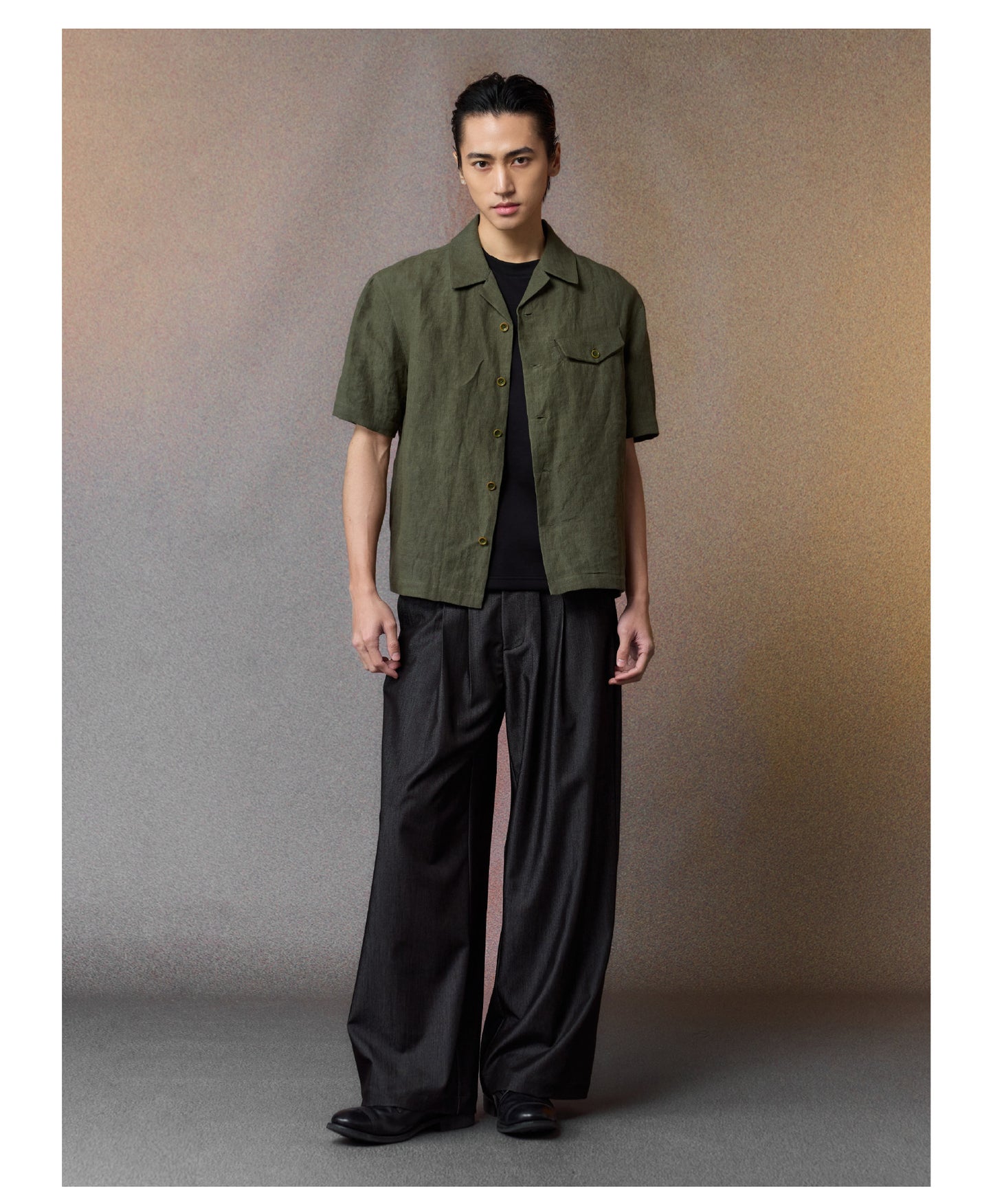 Irregular Silhouette Cuban Collar Shirt